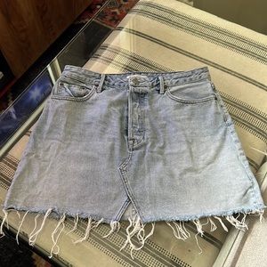 GRLFRND Denim Distressed Denim Skirt